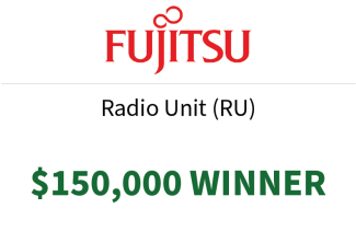 decorative card of Stage Two Winner, Fujitsu, Emulated Integration, Radio Unit category.